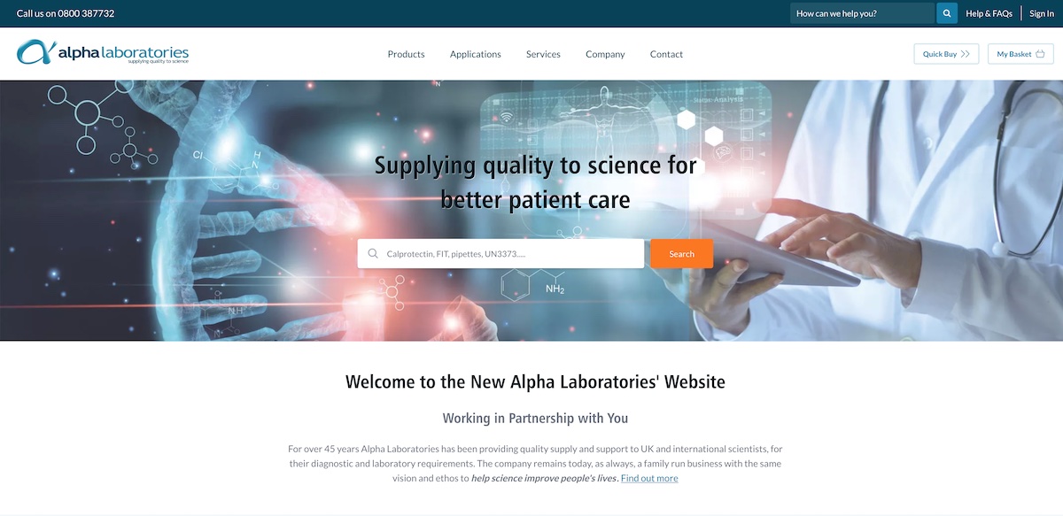 New Website for Diagnostic and Laboratory Solutions